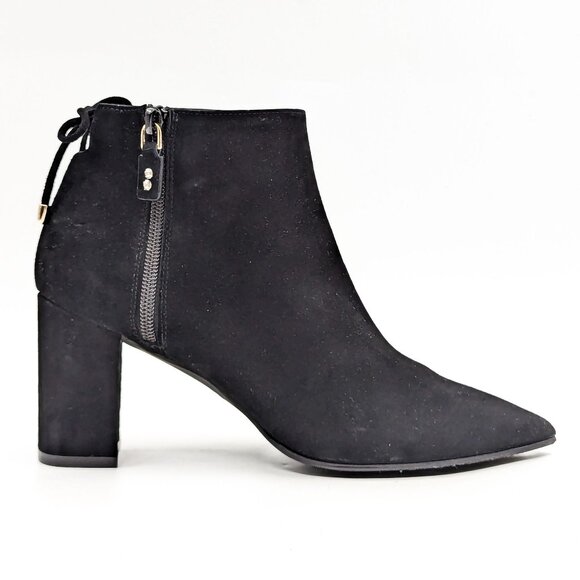 Stuart Weitzman Women Grandiose Black Suede Ankle Dress Office Back Lace Boots 7 - Picture 11 of 11